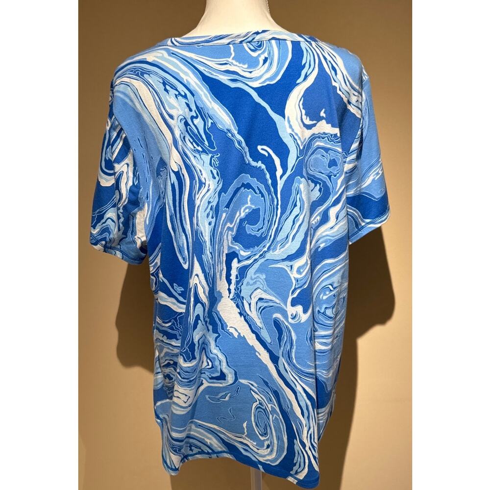 T by Talbots Blue Short Sleeve Shirt Size 2X - Picture 2 of 4